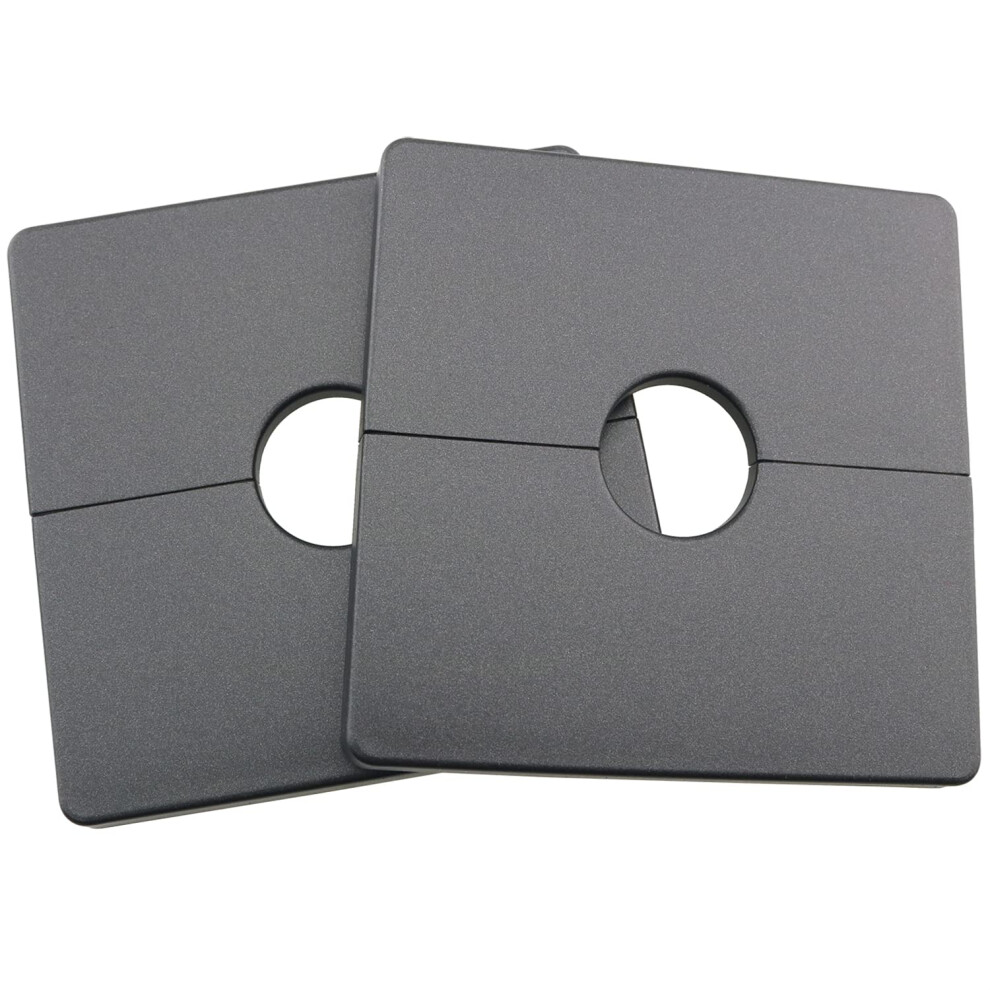 Wall Split Flange 2Pcs Black Plastic Square Pipe Hole Cover For Shower Faucet With Seamless Finish 9044945402636
