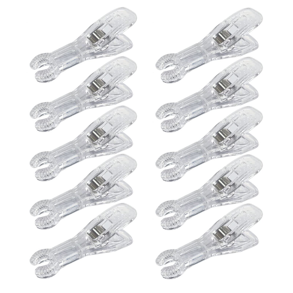 10 Pcs Disposable Body Piercing Clamps with Needle Slot, Transparent Round Tip for Ear Nose Lip Navel