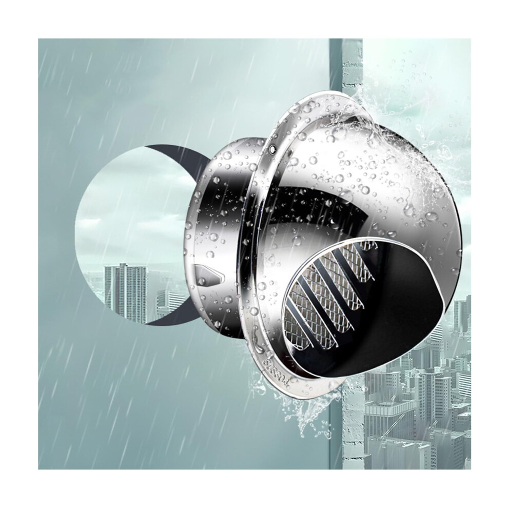 Stainless Steel Dryer Vent Cover 150Mm With Waterproof Louver And Pestblocking Mesh For Outdoor Exhaust 9044945402803