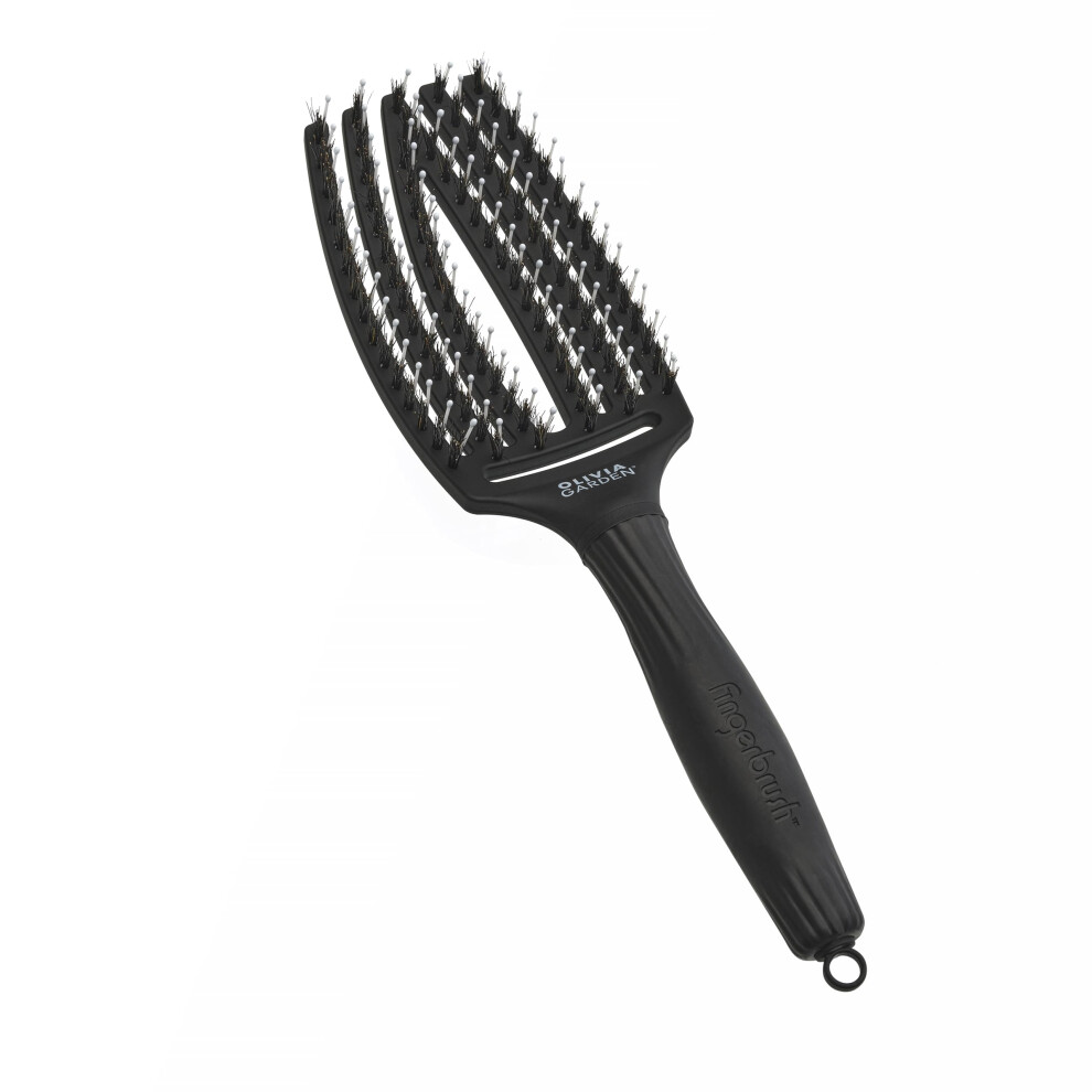 Olivia Garden Black Combo Fingerbrush, Medium,