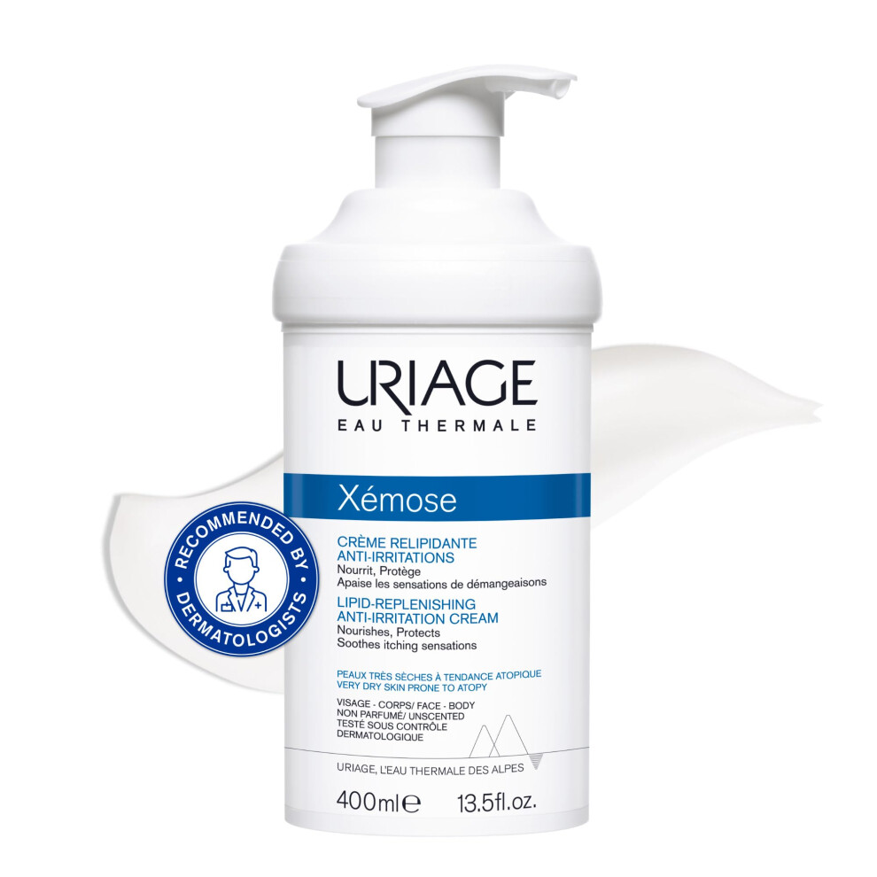 Uriage Cream X?Mose Lipid-Replenishing Anti-Irritation 400Ml - Face & Body - Very Dry Skin Prone To Atopy - Hydrates, Immediately Soothes Itching