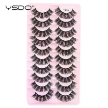 (10 pairs-  Y705) Lashes 3/10 Pairs Half Lashes Cat Eye Natural Long Lashes 3D Mink Eyelashes Full Strip Lashes Makeup Extension Tools