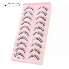 (10 pairs- Y2002) Lashes 3/10 Pairs Half Lashes Cat Eye Natural Long Lashes 3D Mink Eyelashes Full Strip Lashes Makeup Extension Tools