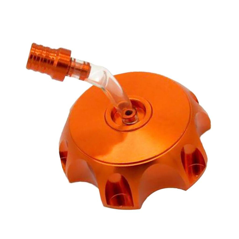 Atv Cnc Aluminum Gas Tank Cap With Breather Vent, Exact Fit, Corrosionresistant, Orange 9053599142294