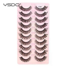 (10 pairs-  Y706) Lashes 3/10 Pairs Half Lashes Cat Eye Natural Long Lashes 3D Mink Eyelashes Full Strip Lashes Makeup Extension Tools