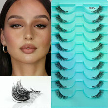 (10Pairs-YK304) 3/10 Pairs Half Lashes Makeup Natural Long Cat Eye Lashes Dramatic False Eyelashes Soft Faux Cils Fake Eyelash Extensions Tool