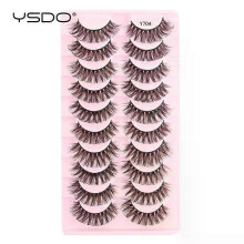 (10 pairs-  Y704) Lashes 3/10 Pairs Half Lashes Cat Eye Natural Long Lashes 3D Mink Eyelashes Full Strip Lashes Makeup Extension Tools