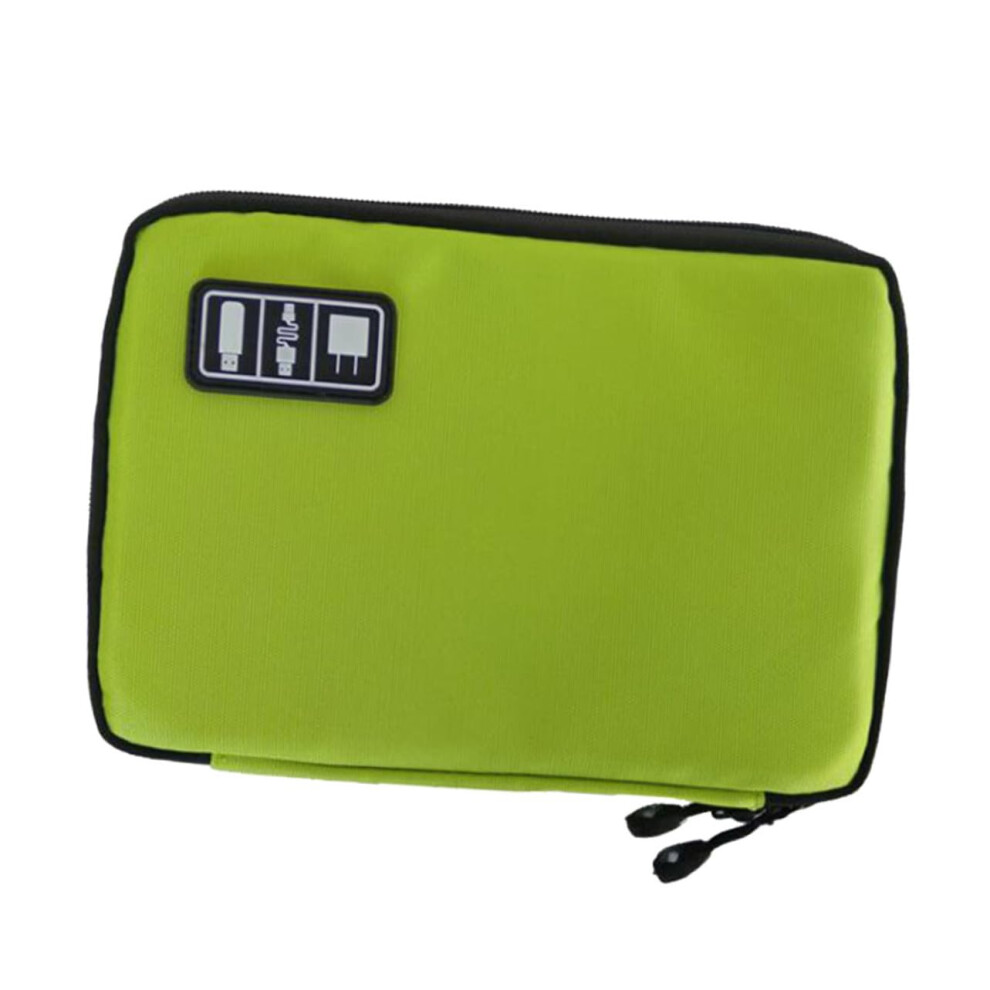 Waterproof Travel Electronics Organizer Double Layer Cable Storage Bag For Cords And Gadgets Green 9113335717497