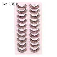 (10 pairs-  Y701) Lashes 3/10 Pairs Half Lashes Cat Eye Natural Long Lashes 3D Mink Eyelashes Full Strip Lashes Makeup Extension Tools