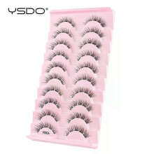 (10 pairs- Y2004) Lashes 3/10 Pairs Half Lashes Cat Eye Natural Long Lashes 3D Mink Eyelashes Full Strip Lashes Makeup Extension Tools