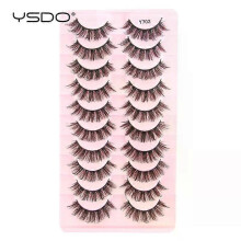 (10 pairs-  Y702) Lashes 3/10 Pairs Half Lashes Cat Eye Natural Long Lashes 3D Mink Eyelashes Full Strip Lashes Makeup Extension Tools