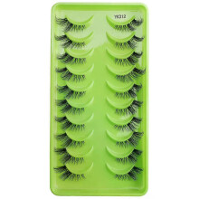 (10Pairs-YK312) 3/10 Pairs Half Lashes Makeup Natural Long Cat Eye Lashes Dramatic False Eyelashes Soft Faux Cils Fake Eyelash Extensions Tool
