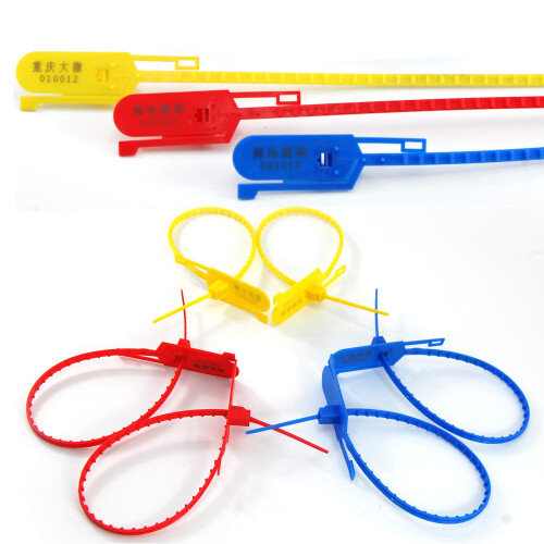 Tamper Evident Security Seals Plastic Pull Tight Numbered for Luggage and Fire Extinguisher 50pcs Blue 2