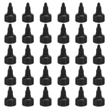 30Pcs 22/410 Twist Bottle Caps Bulk, Black LeakProof Squeeze Caps for Dispensing Bottles