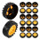 128Pcs Durable Yellow Plastic Wheels for DIY Car Models and Crafts 1