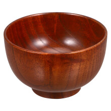3Pcs Brown Wooden Food Bowls Thick Texture for Storage and Serving