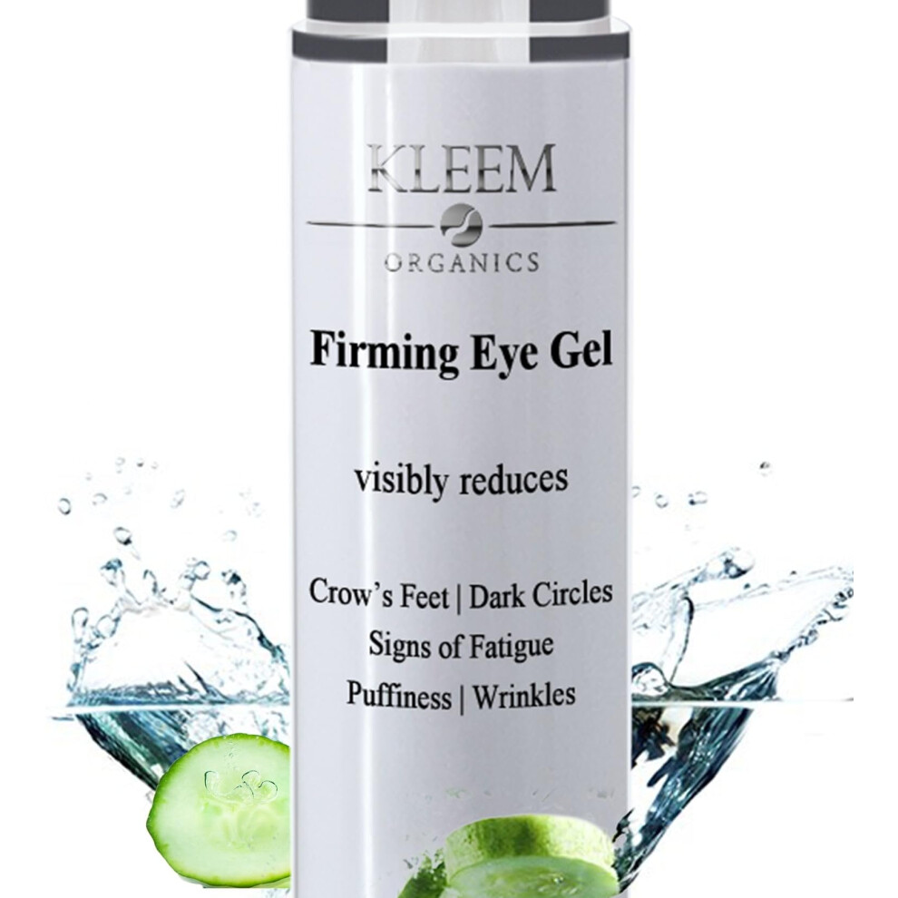 Kleem Organics Women's Dark Anti Wrinkle Eye Gel For Circles & Puffy Eyes With Peptides And Niacinamide That Reduces Eye Bags, Crow's Feet, Fine Lines & Sagginess - Natural