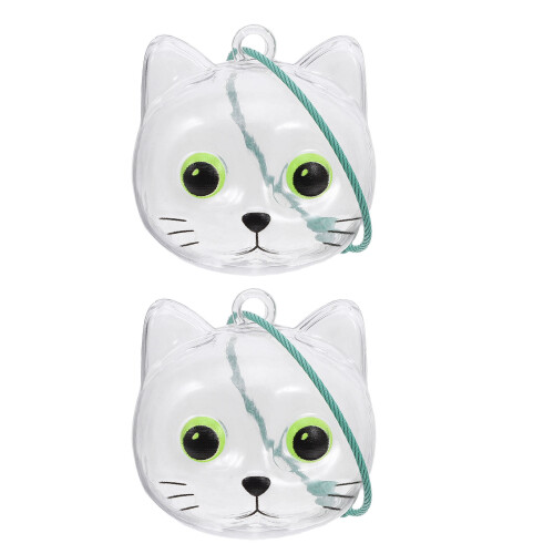 8Pcs Assorted Color Pet Hair Keepsake Keychain Transparent Storage 2