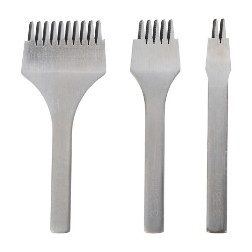 9Pcs Silver Punch Prong Tool Set for Precise Stitching