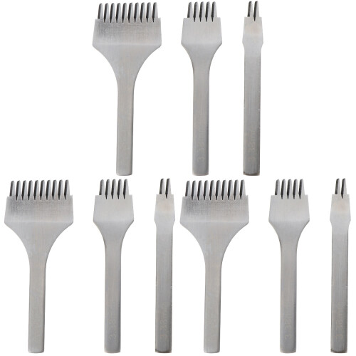 9Pcs Silver Punch Prong Tool Set for Precise Stitching 1