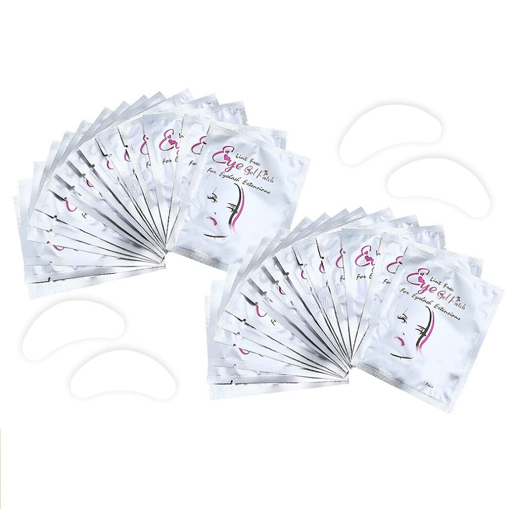 Boerni Silver Eye Gel Pads, Lint Free Eyelash Pads, 100 Pairs Under Eye Gel Pads For Pro Salon And Individual Eyelash Extension (Silver)