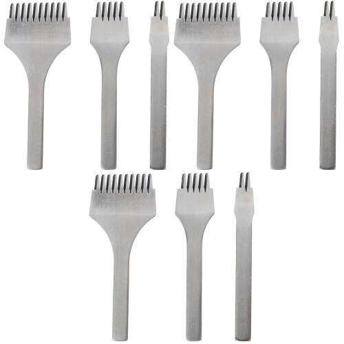 9Pcs Silver Punch Prong Tool Set for Precise Stitching 2
