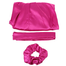 2Sets Durable Rosy Satin Sleep Cap Women Hair Care Bonnet Travel Set