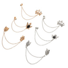 12Pcs Elegant Retro Cardigan Clips with Zircon Tassels for Women & Men