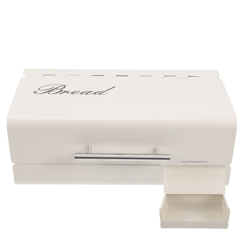 White Retro Bread Case Metal Bread Container Durable and Light