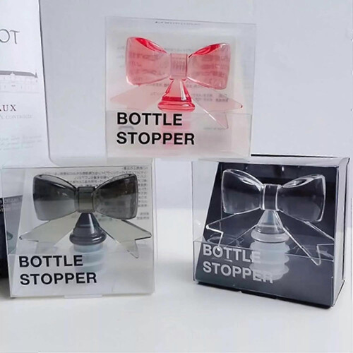 (black)Bow Wine Stopper,Wine Bottle Stopper,Silicone Wine Bottle Stopper 2