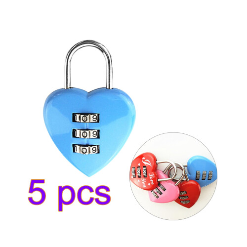 Multi-Color Heart Combination Padlocks for Luggage and Lockers
