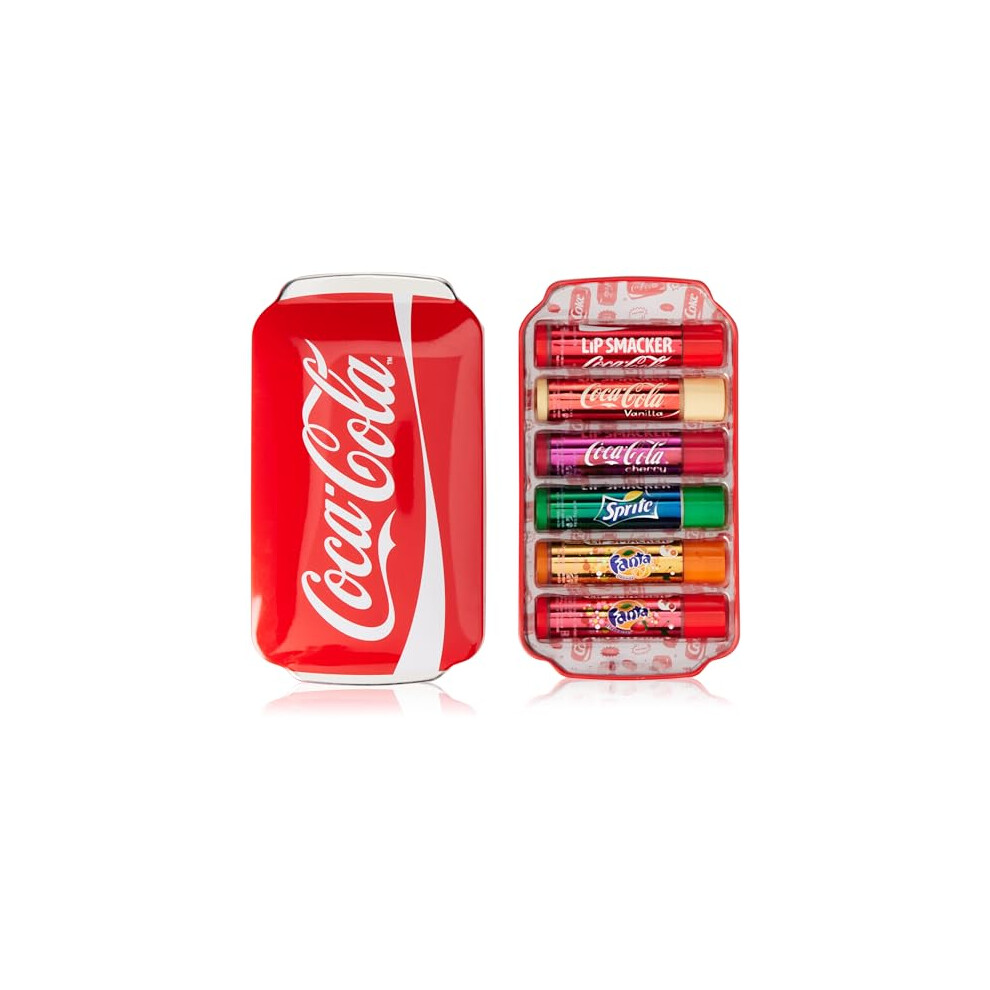 Lip Smacker Coca-Cola Collection, Gift Set 6 Coca-Cola & Sleep Mask, Fanta And Sprite Flavoured Lip Balms, Assorted Authentic Coca Cola-Flavoured Lip