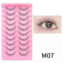 (M07) DINGSEN Cat Eye Lashes 10pairs False Eyelashes Natural Eyelashes Anime Winged Clear Band Lashes Fake Eyelash Manga Lashes Makeup