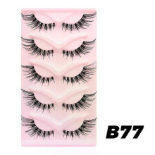 (B77) DINGSEN Cat Eye Lashes 10pairs False Eyelashes Natural Eyelashes Anime Winged Clear Band Lashes Fake Eyelash Manga Lashes Makeup