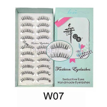 (W07) DINGSEN Cat Eye Lashes 10pairs False Eyelashes Natural Eyelashes Anime Winged Clear Band Lashes Fake Eyelash Manga Lashes Makeup