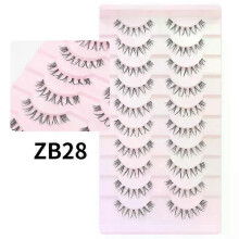 (ZB28) DINGSEN Cat Eye Lashes 10pairs False Eyelashes Natural Eyelashes Anime Winged Clear Band Lashes Fake Eyelash Manga Lashes Makeup