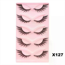 (X127) DINGSEN Cat Eye Lashes 10pairs False Eyelashes Natural Eyelashes Anime Winged Clear Band Lashes Fake Eyelash Manga Lashes Makeup