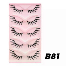 (B81) DINGSEN Cat Eye Lashes 10pairs False Eyelashes Natural Eyelashes Anime Winged Clear Band Lashes Fake Eyelash Manga Lashes Makeup