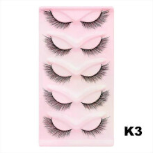 (K3) DINGSEN Cat Eye Lashes 10pairs False Eyelashes Natural Eyelashes Anime Winged Clear Band Lashes Fake Eyelash Manga Lashes Makeup