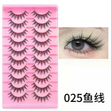(025-) DINGSEN Cat Eye Lashes 10pairs False Eyelashes Natural Eyelashes Anime Winged Clear Band Lashes Fake Eyelash Manga Lashes Makeup