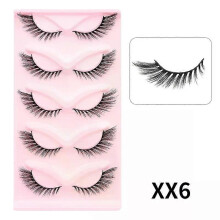 (XX6) DINGSEN Cat Eye Lashes 10pairs False Eyelashes Natural Eyelashes Anime Winged Clear Band Lashes Fake Eyelash Manga Lashes Makeup