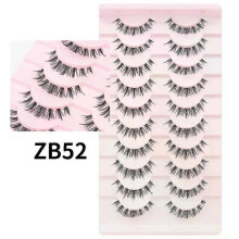 (ZB52) DINGSEN Cat Eye Lashes 10pairs False Eyelashes Natural Eyelashes Anime Winged Clear Band Lashes Fake Eyelash Manga Lashes Makeup