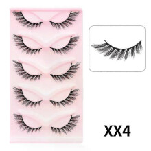 (XX4) DINGSEN Cat Eye Lashes 10pairs False Eyelashes Natural Eyelashes Anime Winged Clear Band Lashes Fake Eyelash Manga Lashes Makeup