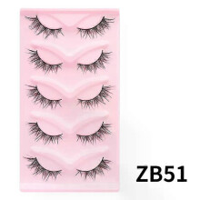 (ZB51-1) DINGSEN Cat Eye Lashes 10pairs False Eyelashes Natural Eyelashes Anime Winged Clear Band Lashes Fake Eyelash Manga Lashes Makeup