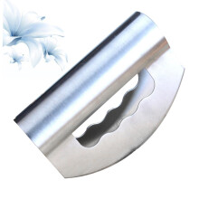 Stainless Steel Salad Chopper with Ergonomic Handle and Protective Covers for Herbs and Vegetables