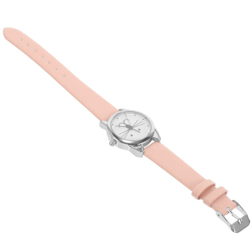 3Pièces Adolescentes Cuir Quartz Rose Design Chat 2