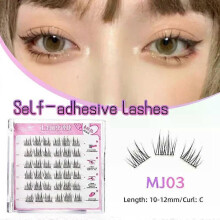 (C 0.07mm, MJ03) Yelix large capacity Self-Adhesive Eyelashes No Glue Fake Lashes Extensions Reusable for Makeup Soft Mink Eyelashes