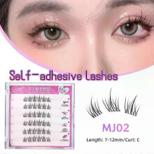 (C 0.07mm, MJ02) Yelix large capacity Self-Adhesive Eyelashes No Glue Fake Lashes Extensions Reusable for Makeup Soft Mink Eyelashes