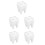 5Pcs Tooth Shaped Toothbrush Holder Storage Bucket Desktop Decor 6