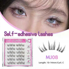 (C 0.07mm, MJ08) Yelix large capacity Self-Adhesive Eyelashes No Glue Fake Lashes Extensions Reusable for Makeup Soft Mink Eyelashes